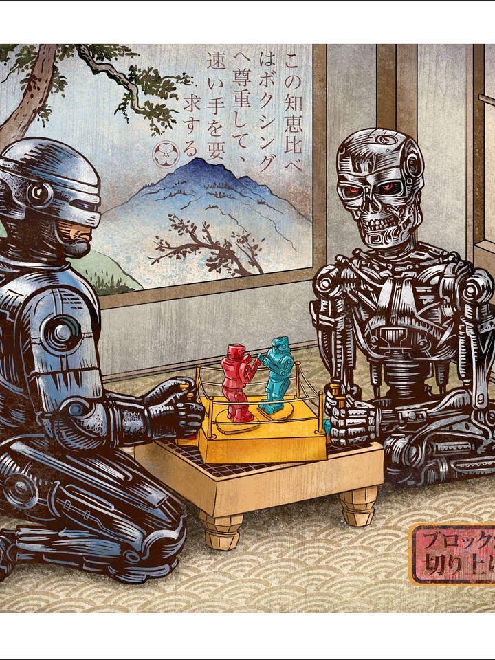 Rock Em Sock Em 11 x 14 Signed Print for wholesale by ChetArt