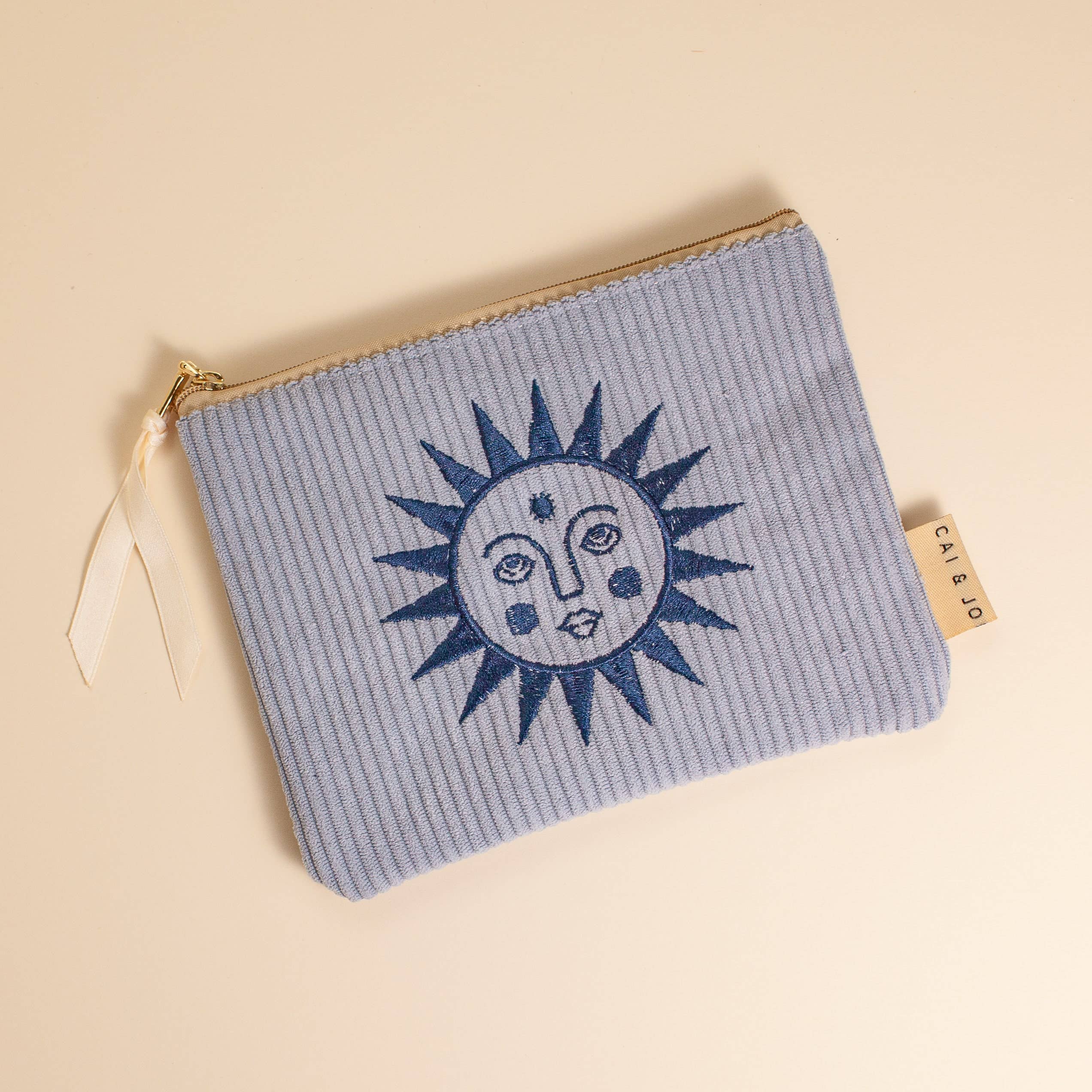 cai & jo USA - Wholesale Pouch - Women's - Corduroy Pouch in Seafoam Blue1