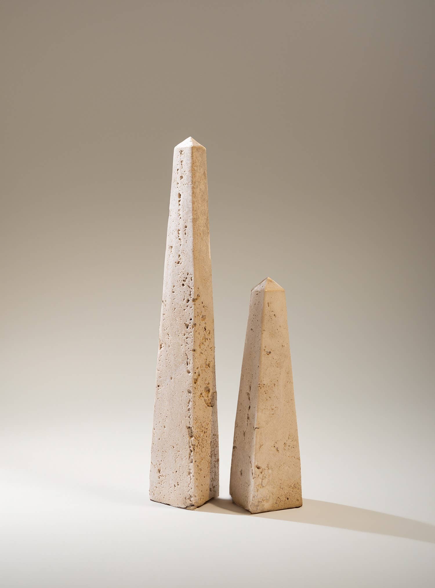 Beige Travertine Obelisk Lg. for wholesale on Faire2