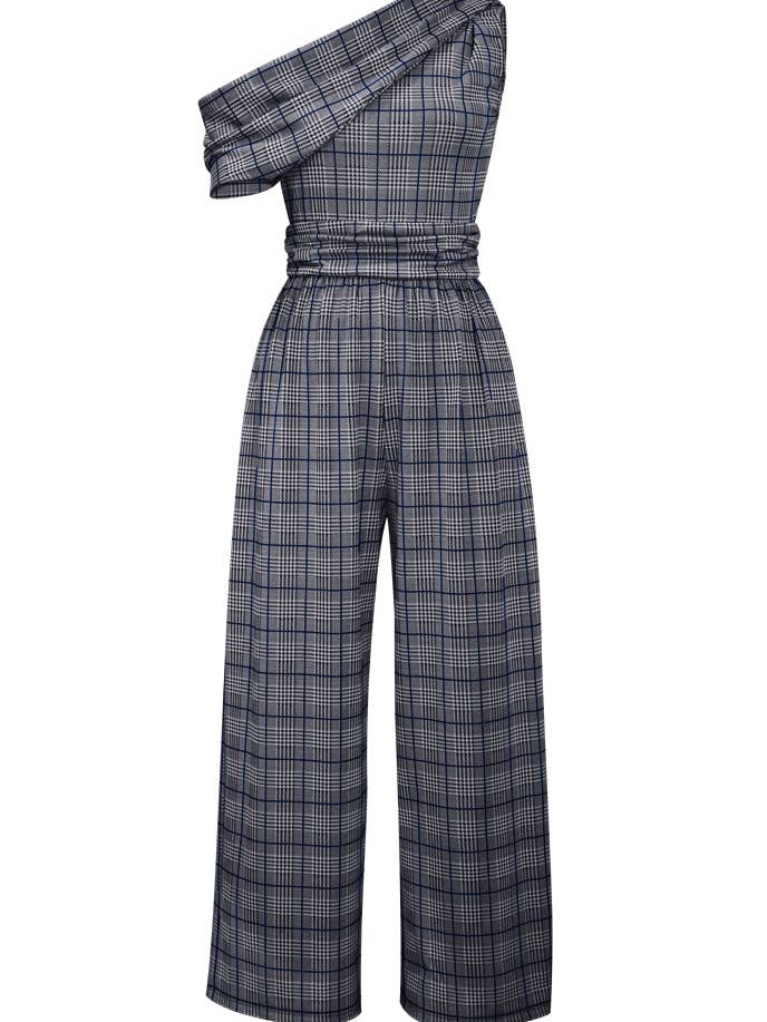 Elegante mono de pata de gallo con estampado de estrellas en amarillo 062824 para venta al por mayor de CHIC STAR