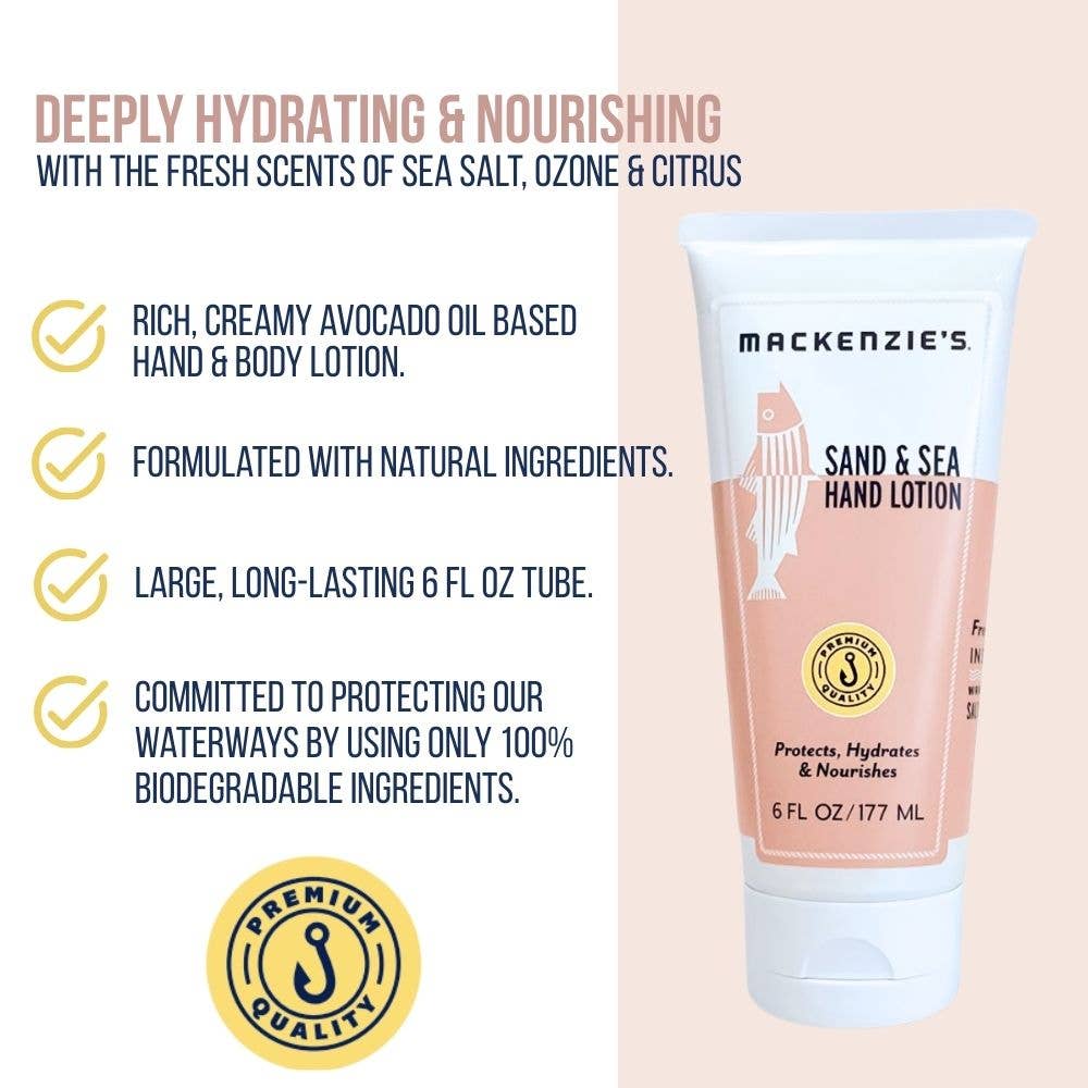 MacKenzie's Fisherman - Wholesale Hand Cream/Lotion - Sand & Sea Hand Lotion- 6 fl oz (12 qty)4