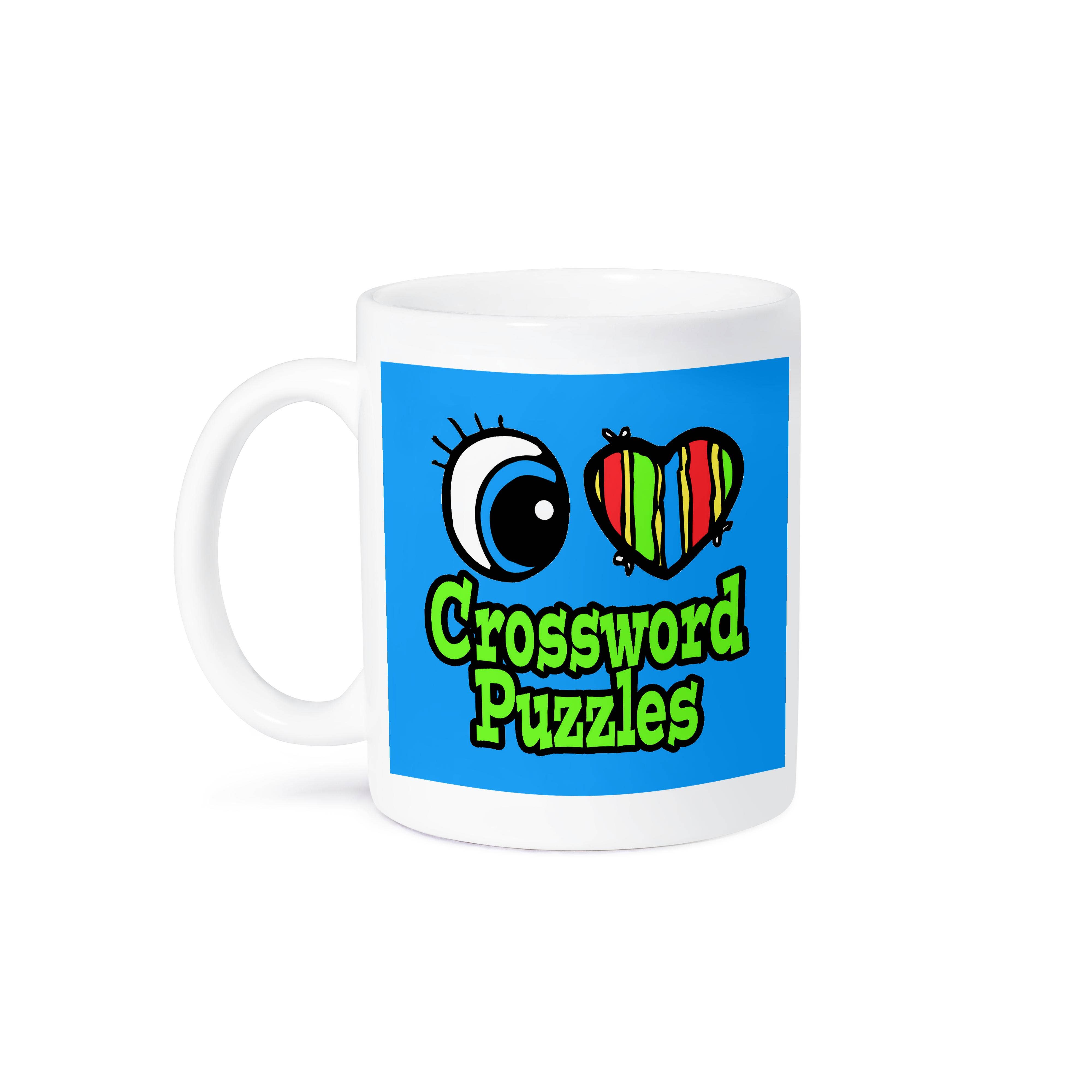 3dRose - Wholesale Coffee Mug - 3dRose, Bright Eye Heart I Love Crossword Puzzles, Mug8