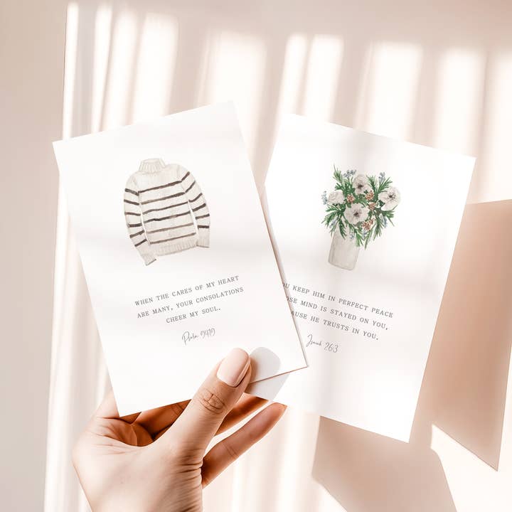 Me and Mary Shop - Wholesale Stationery/Notecard Set - Watercolor Bible Scripture Cards – WINTER4