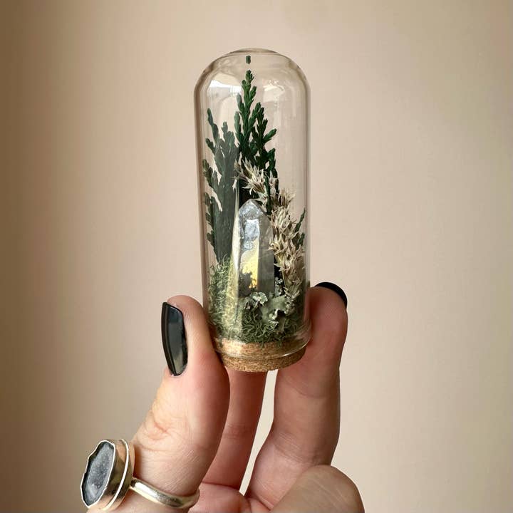 CA Studios - Wholesale Terrarium - Moonlight Mini Crystal Fairy Terrarium Floral Glass Cloche6