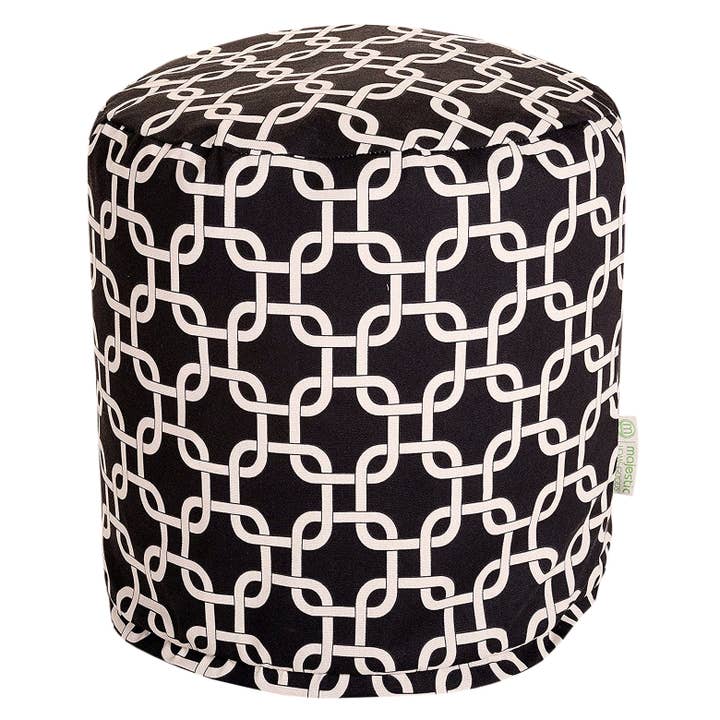 Majestic Home Goods Black Links Pouf for wholesale by Majestic Home Goods
