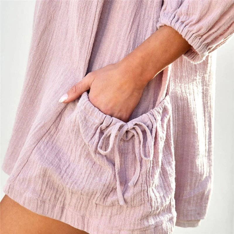 FurDecoration - Wholesale Romper - Women's - Casual Long Sleeve Jumpsuit With Oversized Pockets8