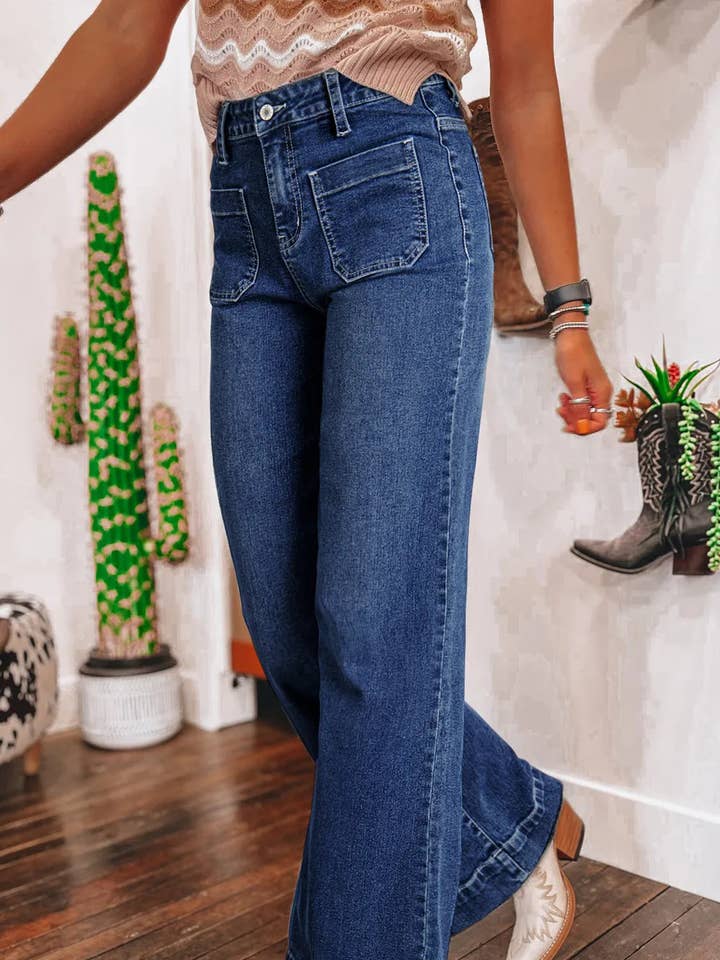 High-Rise Stylish Retro Straight-Leg Jeans for wholesale by HIDDENBRAND