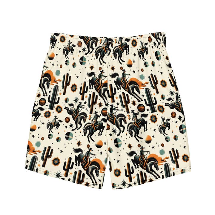 Texas Eclipse Outfitters - Wholesale Swim Shorts - Men's - Cosmic Rodeo: Bucking Space Bronco Swim Trunks1