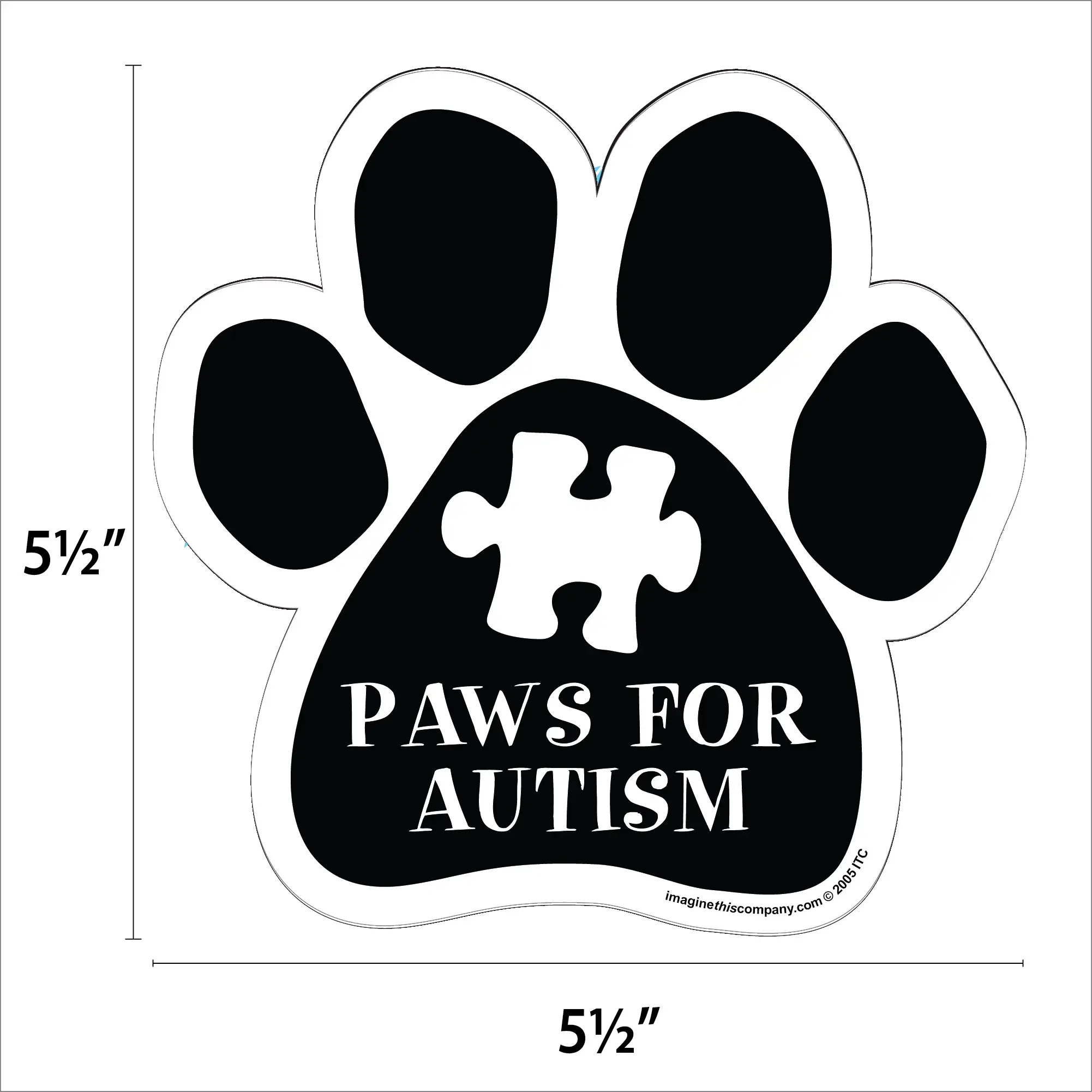 Imagine This Company - Wholesale Magnet - Paws For Autism Paw Magnet1