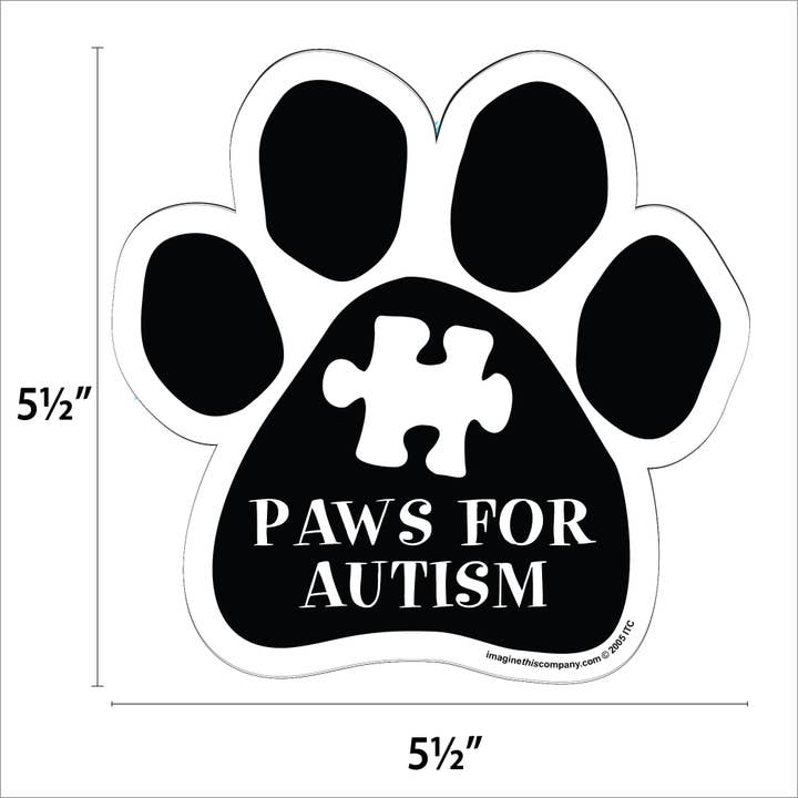 Imagine This Company - Wholesale Magnet - Paws For Autism Paw Magnet1