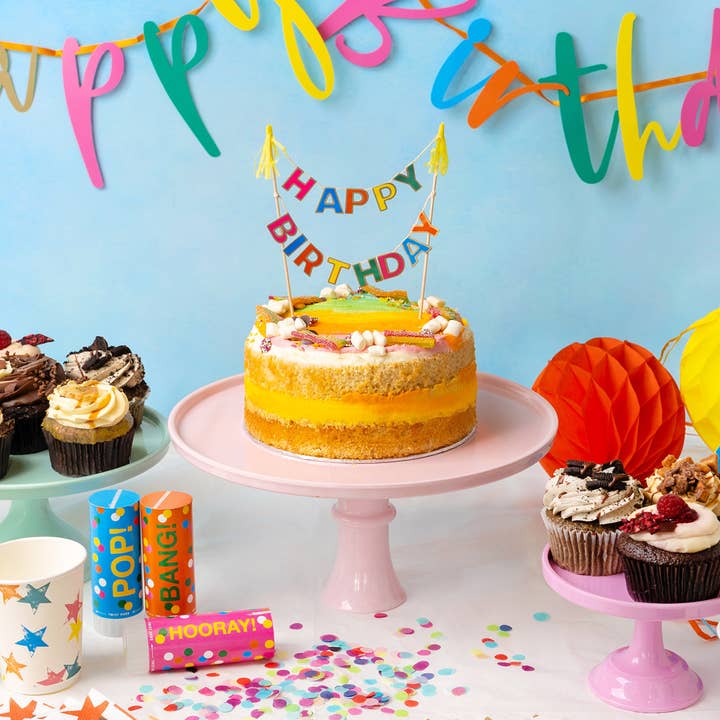 Talking Tables USA - Wholesale Confetti - Rainbow Confetti Cannons for Birthday | 3 Pack |