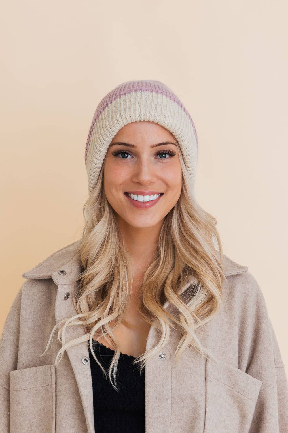 Leto Accessories - Wholesale Beanie - Women's - Basic Knit Two Tone Beanie - 4 Cute Colors4
