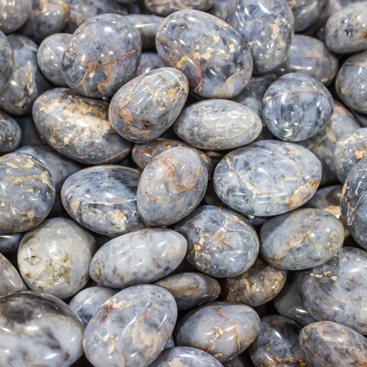 Quasar Gems USA - Wholesale Spiritual Stone/Crystal - Blue Opal Gallets Palm Stone 1kg/2lbs0