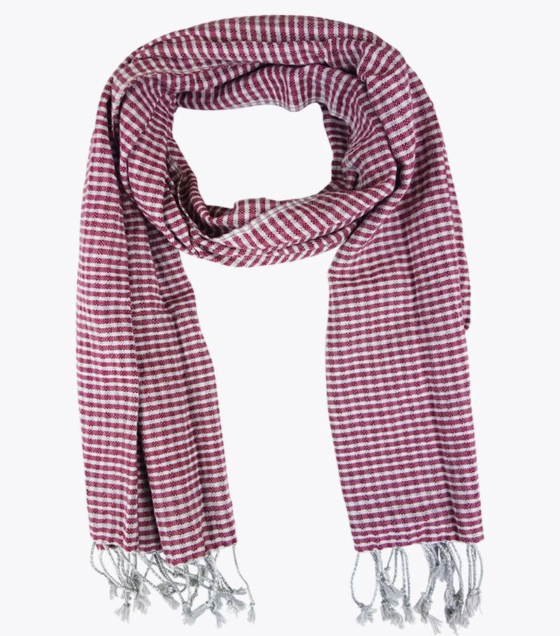 Krama Krama – wholesale Halsduk - Dam – Krama Phnom Penh bomullssjal i rosa och ljusgrått0