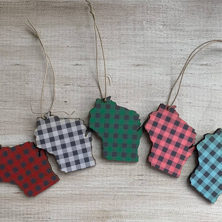 Ornement à carreaux Buffalo Wisconsin pour la vente par Juniper & Spruce