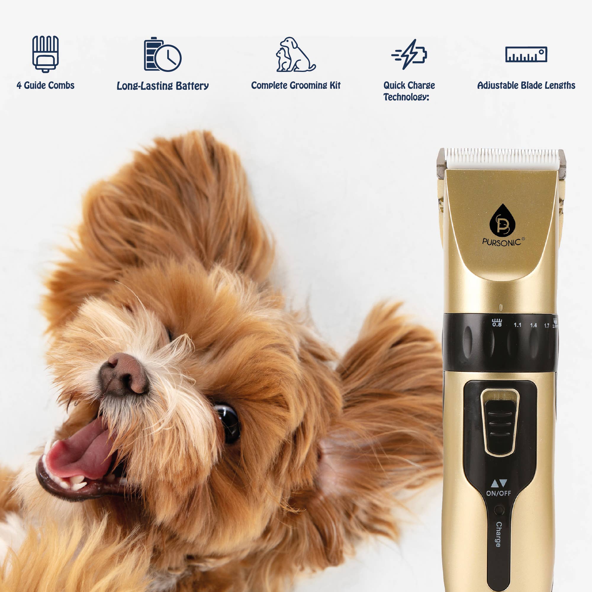 Pursonic - Vente Outil de toilettage – chien - Tondeuse pour poils d'animaux rechargeable1
