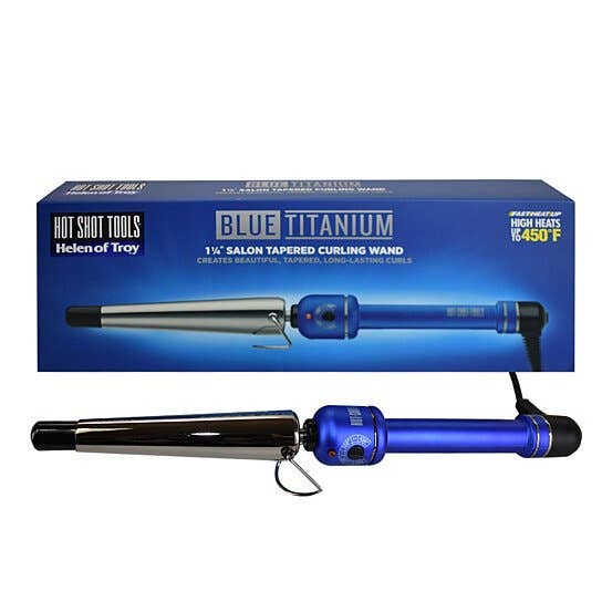 FER À FRISER CONIQUE 1 1/4" EN TITANE - BLEU RADIANT- HOT SHOT pour la vente par iTech361
