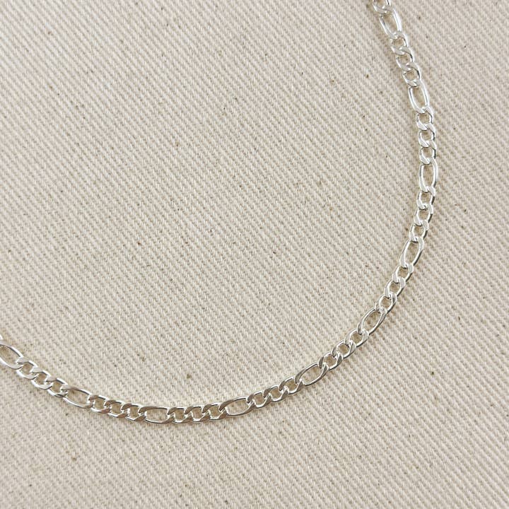 Sterling Silver Figaro 3x1 Chain 3.7mm for wholesale by GoldFi