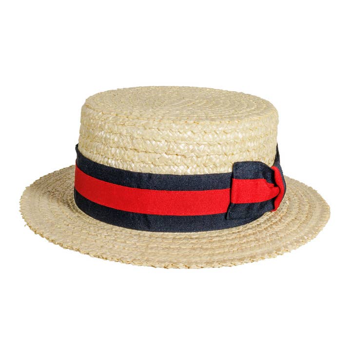 Candeggina Cappello da Gondoliere Classico in Paglia di Grano - Stile Venezia in vendita all'ingrosso su Faire