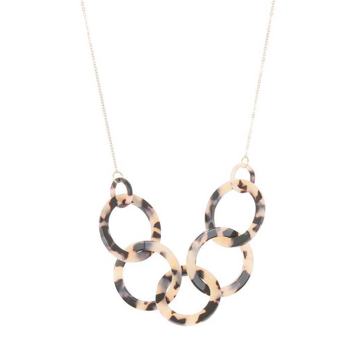 Blonde Tortoise Link Chain Necklace for wholesale by Mainstreet Collection