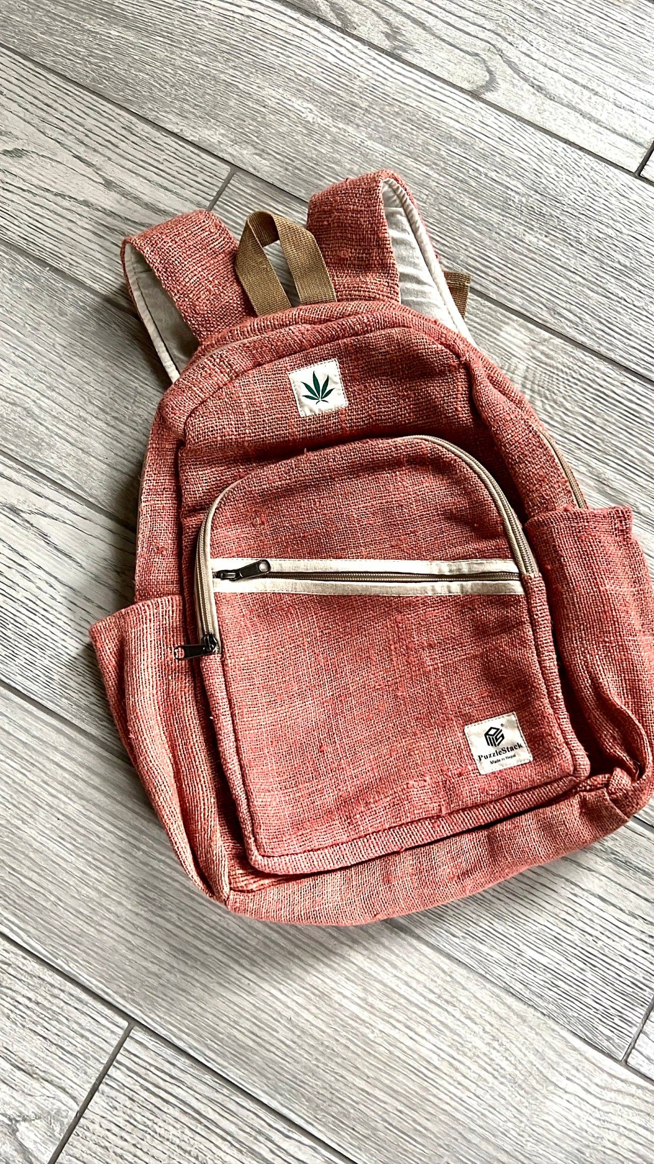 PuzzleStack - Venta al por mayor Mochila - Mujer - Mochila de Cáñamo Puro Rosa Kumari7