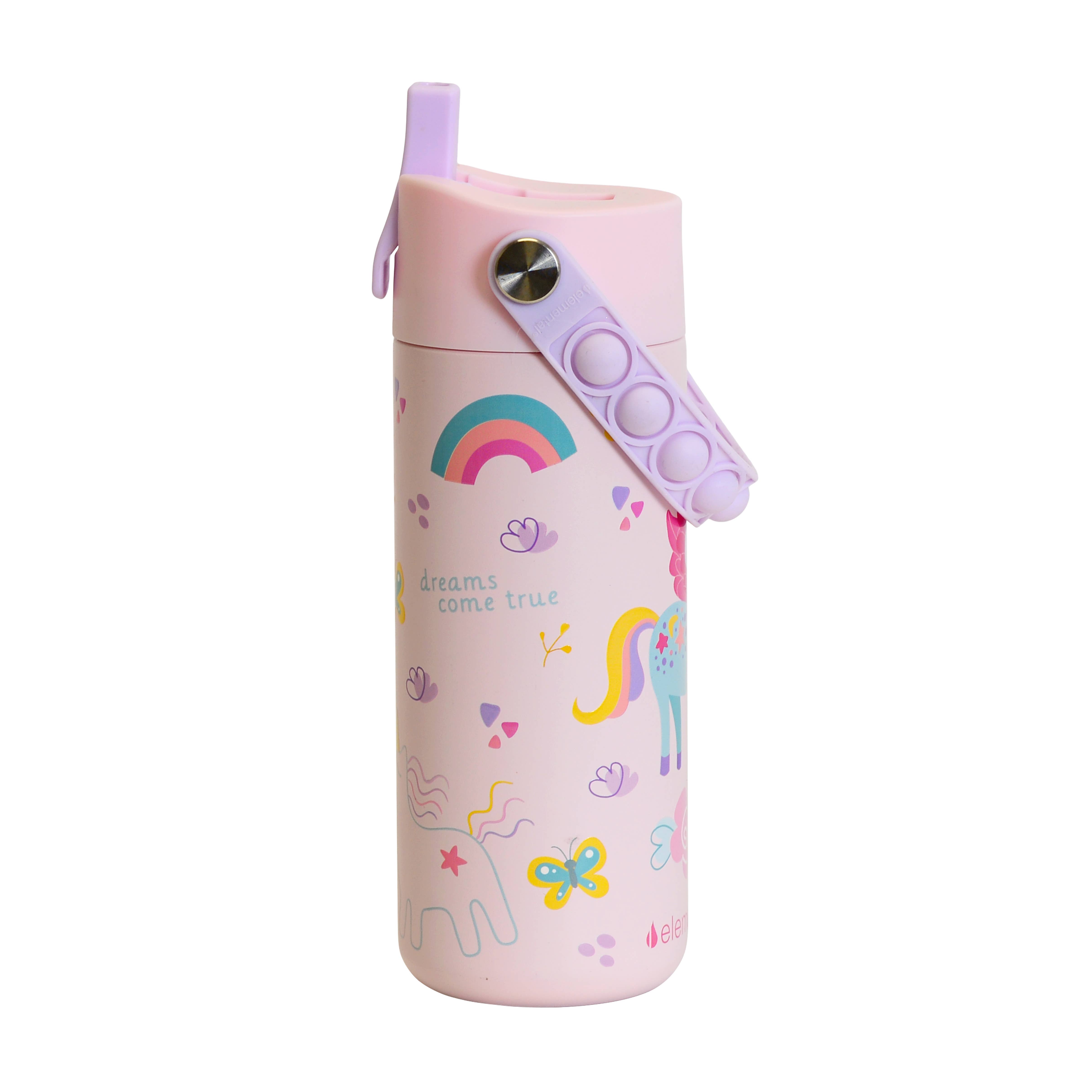 Elemental – wholesale Vattenflaska – Kärnisolerad Pop Fidget Handtagsflaska 18oz - Enhörningsregnbåge1