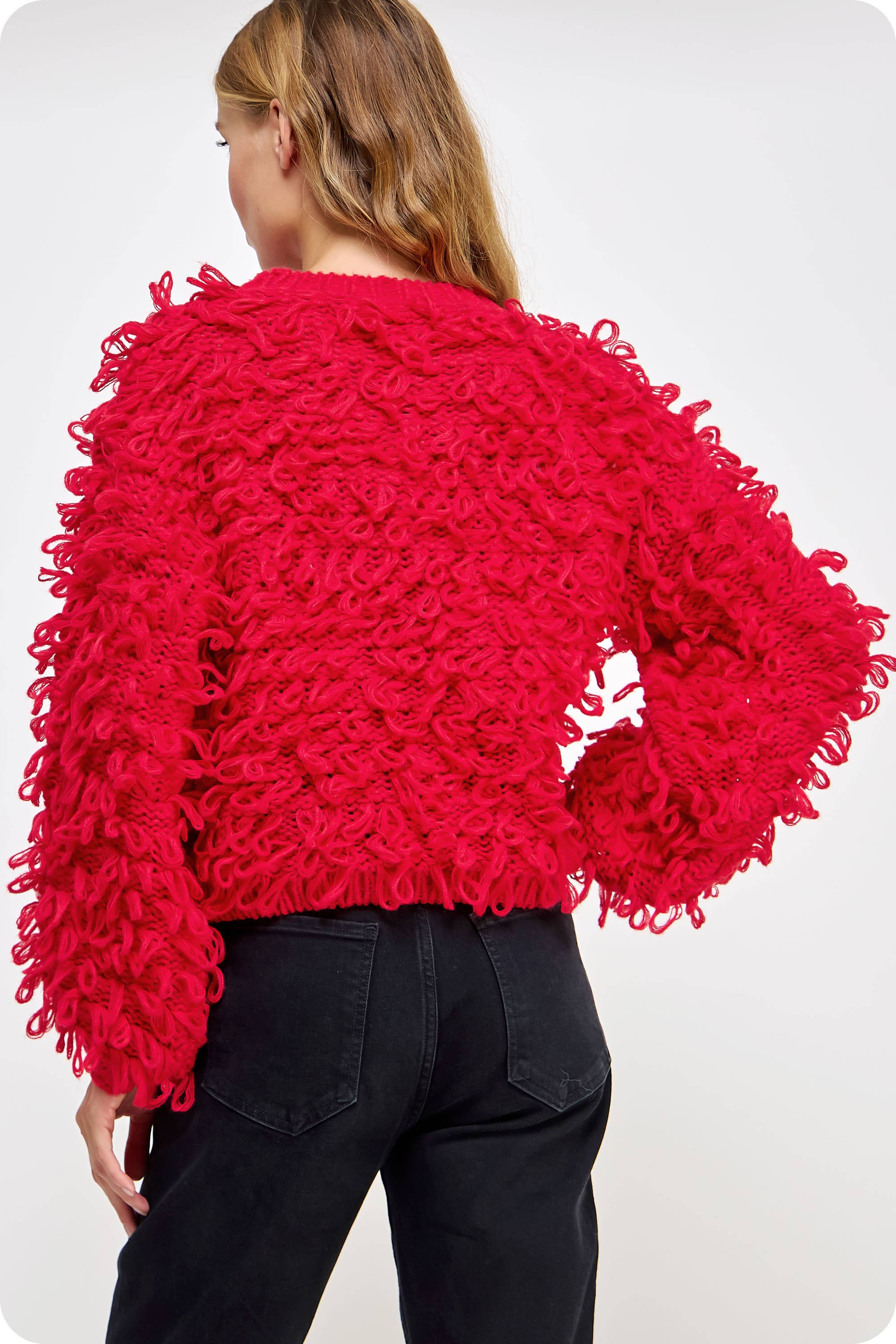 Strut & Bolt – wholesale Tunikatröja - Dam – Stickad Fringe Shaggy tröja13