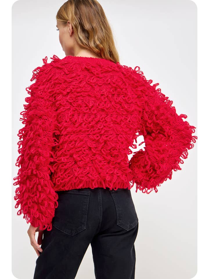 Strut & Bolt – wholesale Tunikatröja - Dam – Stickad Fringe Shaggy tröja13