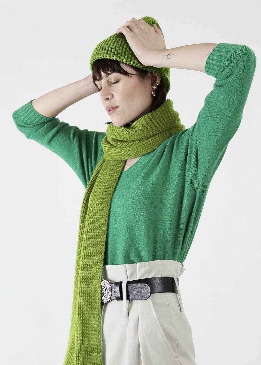 JULIA PARIS – Engroshandel Tørklæde - Dame – Ensfarvet strikket tørklæde4