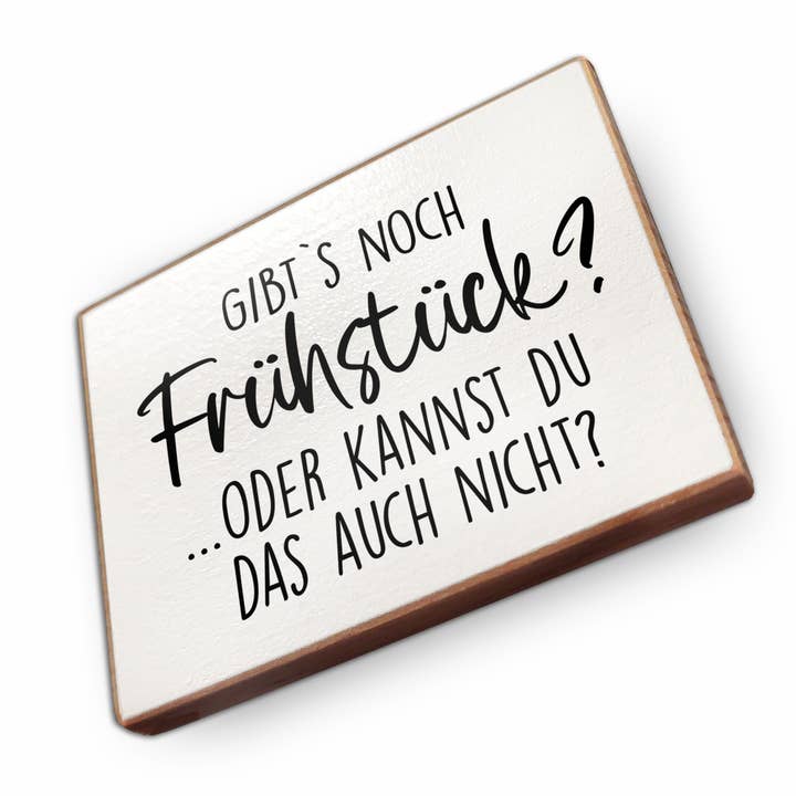 Aimant de réfrigérateur en bois de hêtre - Y a-t-il encore du petit-déjeuner ? pour la vente par wammi