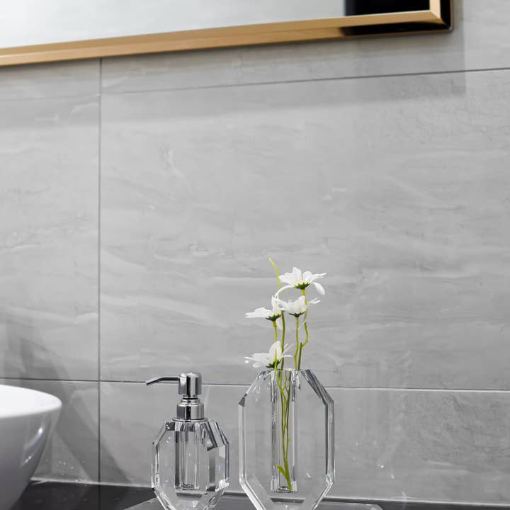 Lainy Home – Dispensador de sabonete por atacado – DISPENSADOR DE SABONETE OCTÓGONO CRISTAL12