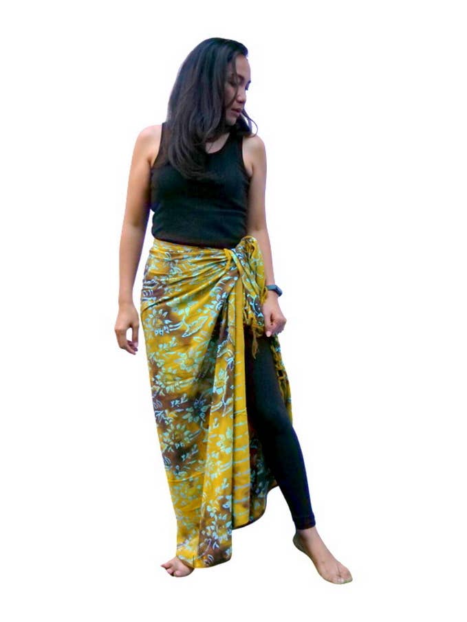 JDLUV – wholesale Swim cover-up – Women’s – Sarong Bali Floral Wild Rose Antique Art #S - 029