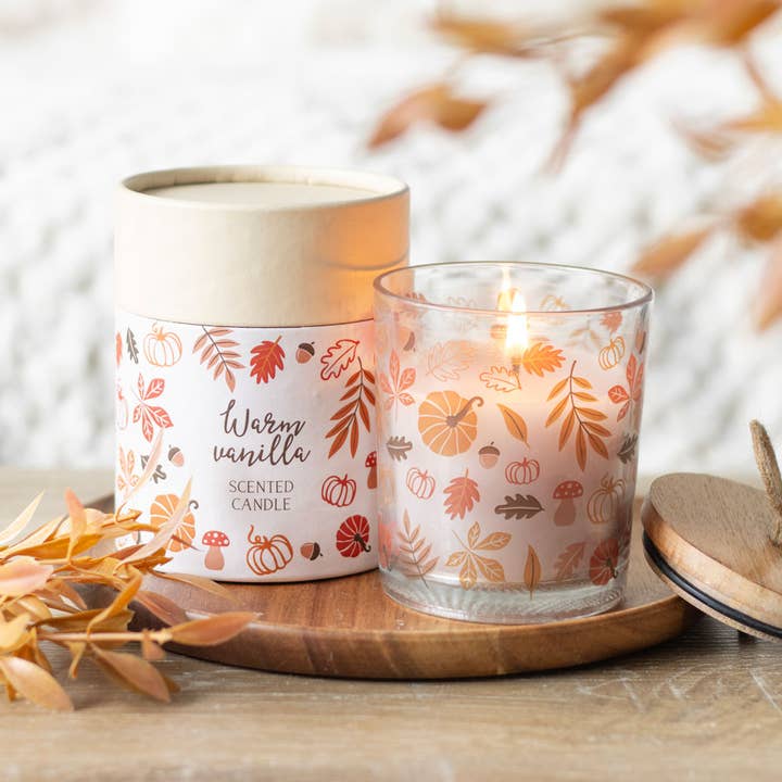 Something Different Wholesale - Wholesale Jar/Filled Candle - Autumn Leaves Warm Vanilla Fall Candle