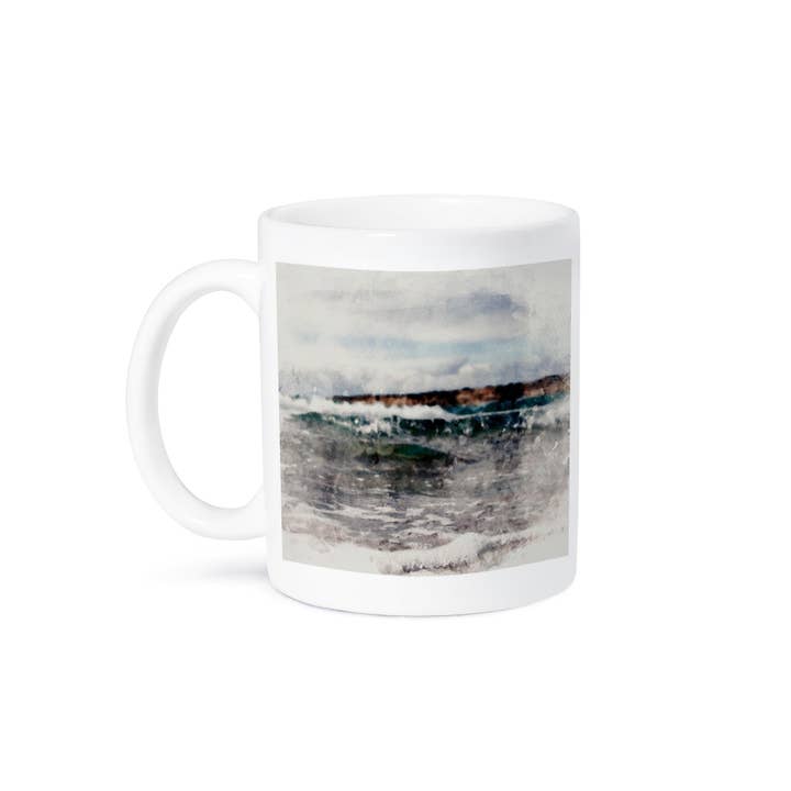 3dRose - Wholesale Coffee Mug - 3dRose, Image Of Watercolor Close-Up Of Ocean Wave, Mug8