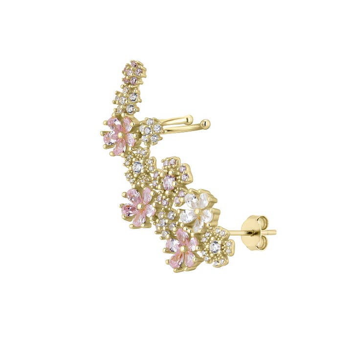 EarCandy Jewelry - Wholesale Dangle Earrings - AVIVAH YELLOW GOLD CLIMBING EARRING4