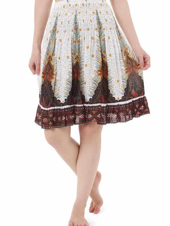 Studio 12 Collective (previously Ethnic Lanna) - Wholesale Rok - Dames - Korte rok met pauwprint voor dames3