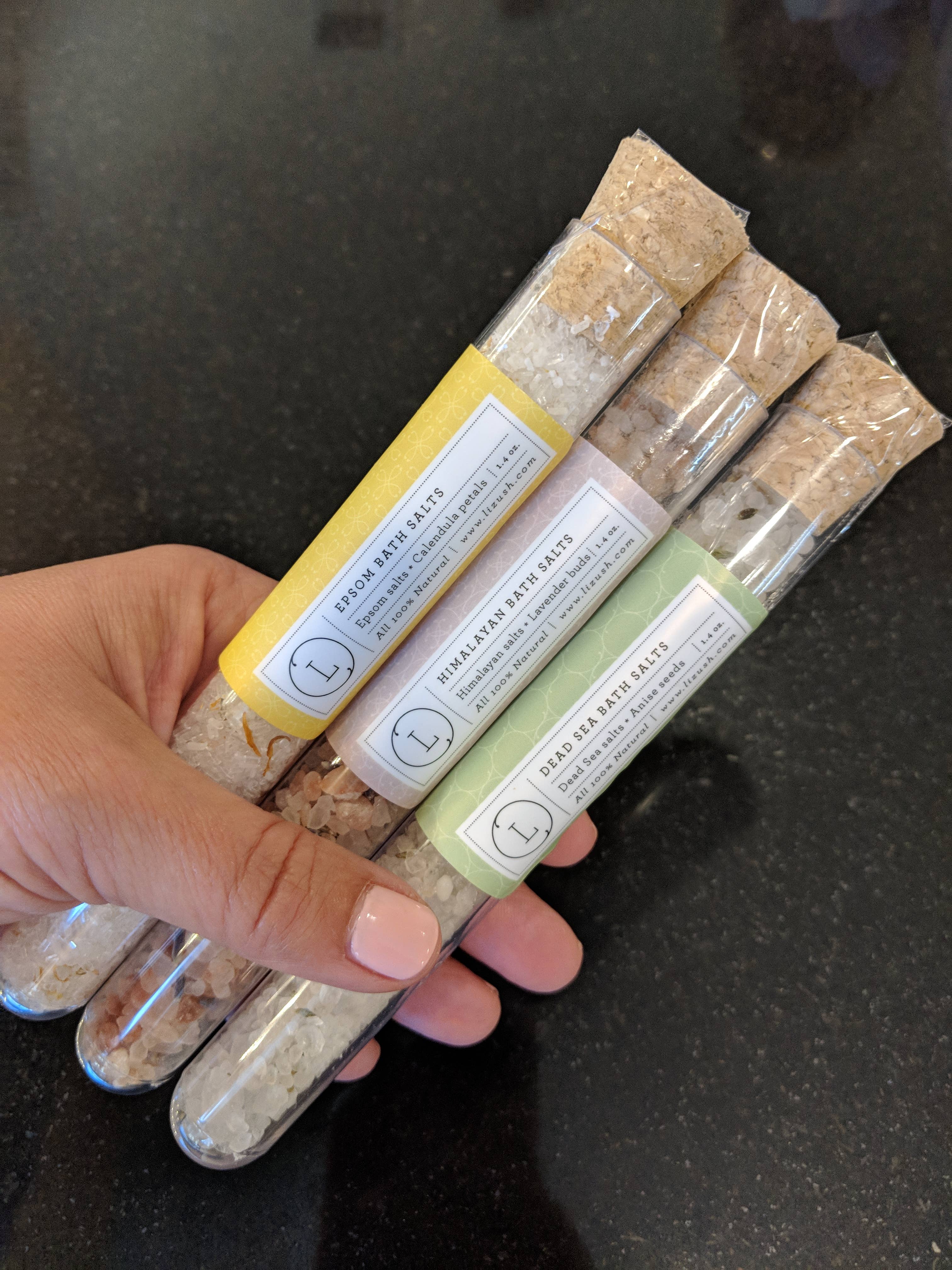 Lizush - Wholesale Bath Salts - NEW BATH SALTS IN A 8'' GLASS TUBE-bath soak, bath salts5