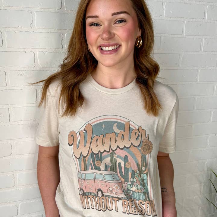 Retro Wander Graphic Tee for wholesale by Willow Poppy