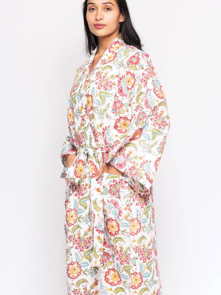 Sevya Handmade - Wholesale Robe - Women's - Reva Block Print Kimono Robes