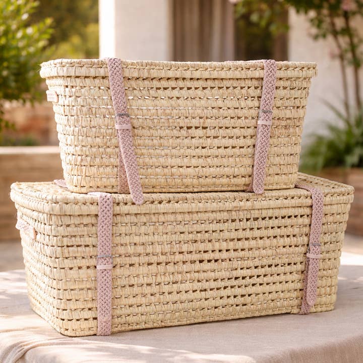 BAÚ DE ARMAZENAMENTO EM VIME - BAÚ E CESTO DE ARMAZENAMENTO Correias de couro por atacado de Mikwi