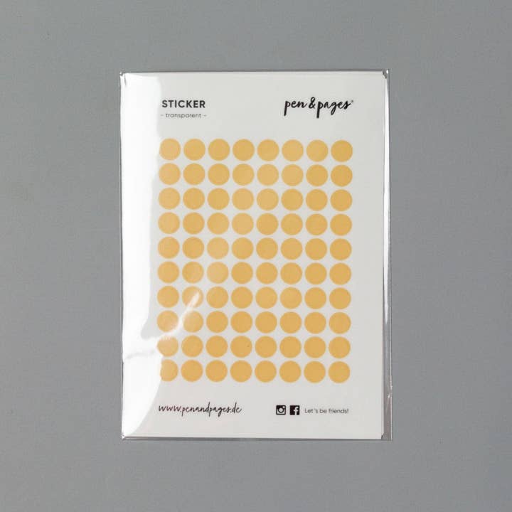 Stickerset - transparante stippen en vierkantjes - zonnig geel voor wholesale door pen & pages