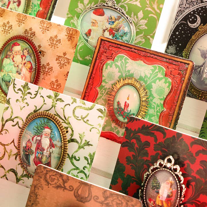 Asunder Bazaar - Wholesale Brooch - 20pc Vintage Christmas Brooches on Cards 23