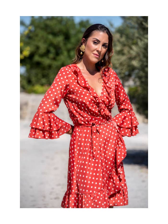1215 RÉF. : 001215 ROBE CORAIL À CROIX SUNSET & MOON en vente sur Faire2