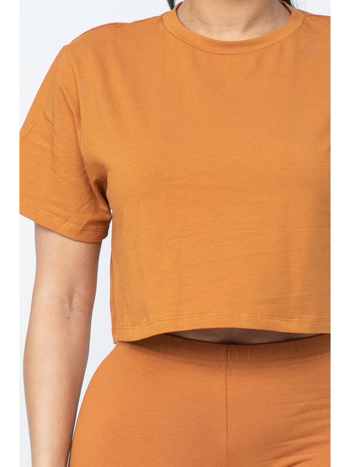 Boswell - Wholesale Top & Short Set (NOT Loungewear) - Women's - Biker Short Set With Short Sleeve Crop11