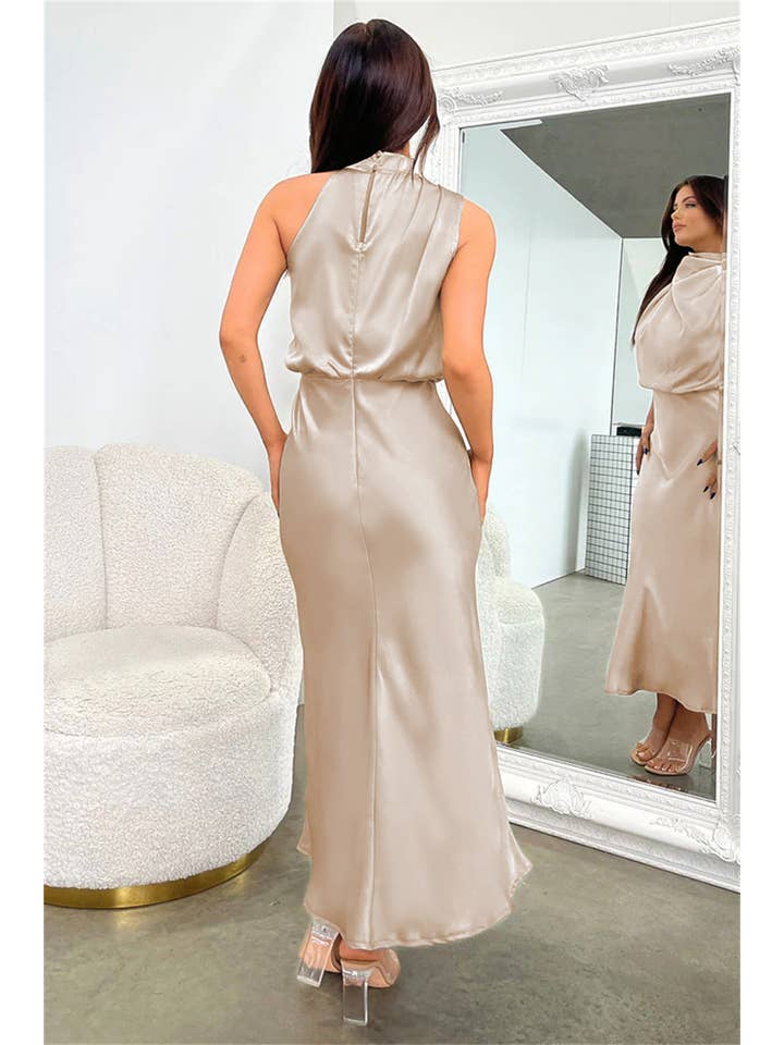 Sweetkama - Wholesale Dress - Women's - Ladies Eleganr Sleeveless Satin Midi Dress GQQT89