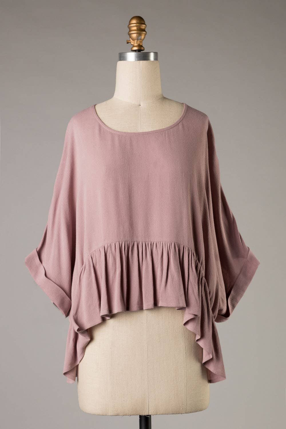 Fascination by Intrend - Vente Chemisier – femme - I-FS293 Haut en rayonne à ourlet volanté0