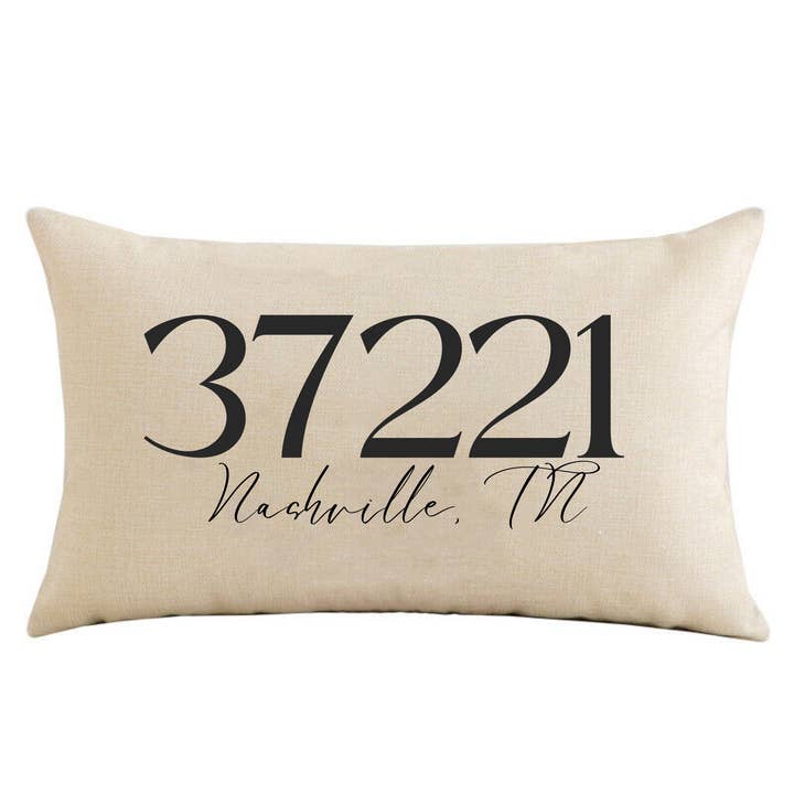 Zip Code Throw Pillow - Custom City and State Decor for wholesale by LuckTen
