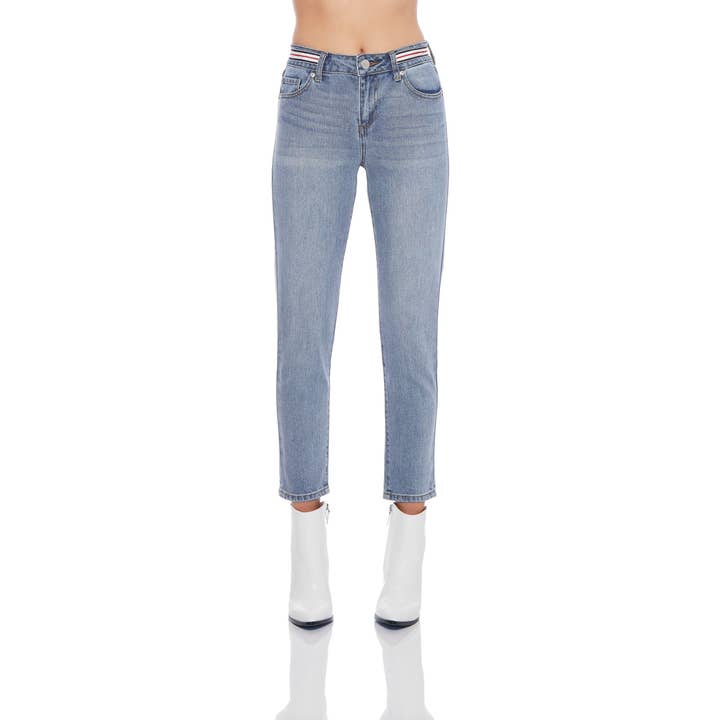 Tapered Slim With Waist Detail Jeans for wholesale by Ashley Mason