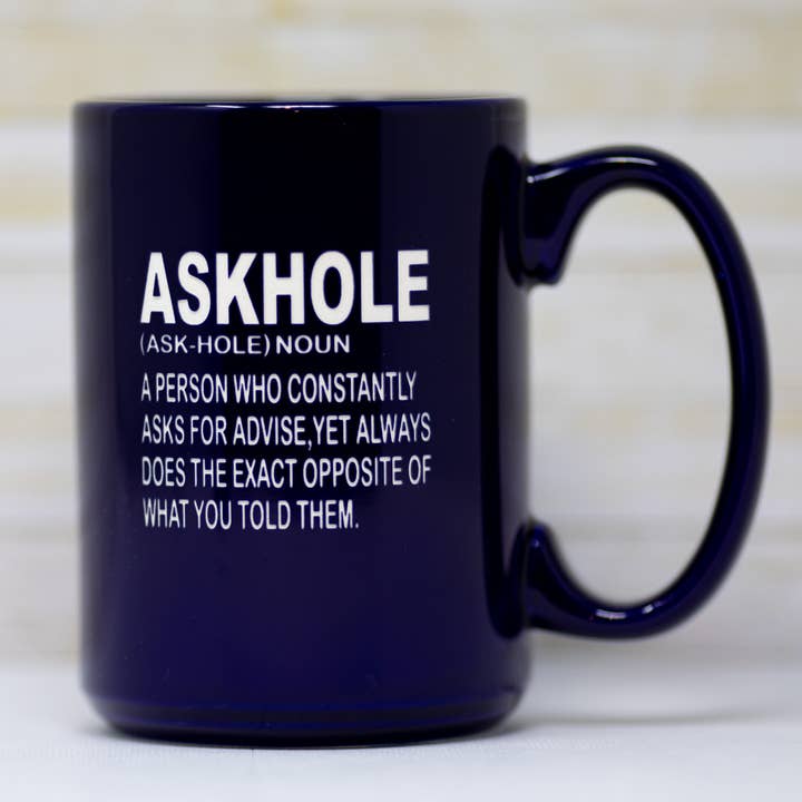 Askhole Asks for Advice Does the Opposite Etched Drinkware for wholesale by Gifts of Glass & Wear