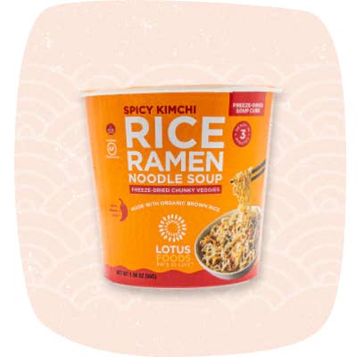 Lotus Foods - Wholesale Ramen - Spicy Kimchi Rice Ramen Noodle Soup - 1.98oz/6pk